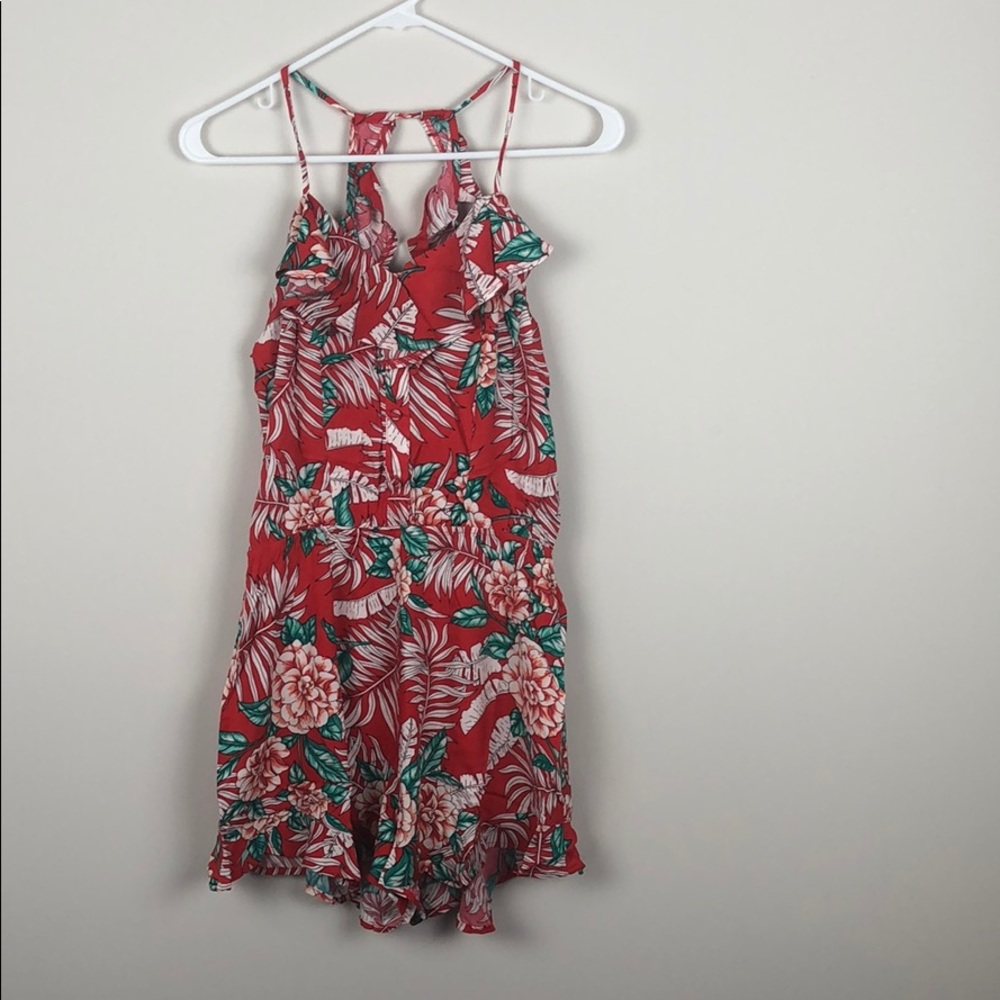 Red Floral Romper - Picture 3 of 4